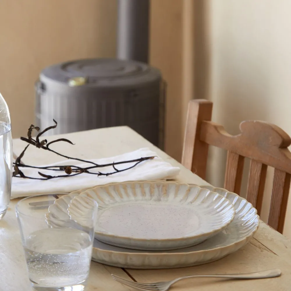 Costa Nova Dinnerware|Mallorca Collection Salad Plates in Sand Beige, Set of 6