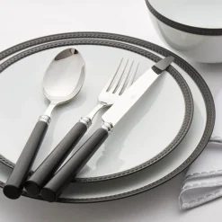 CAPDECO Flatware|Marat Place Setting in Black Wood, Set of 5