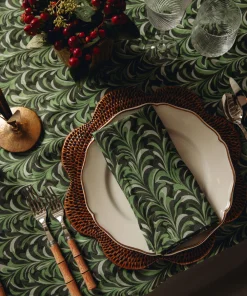 Rebecca Udall Place Settings & Linens|Marble Linen Napkin in Green