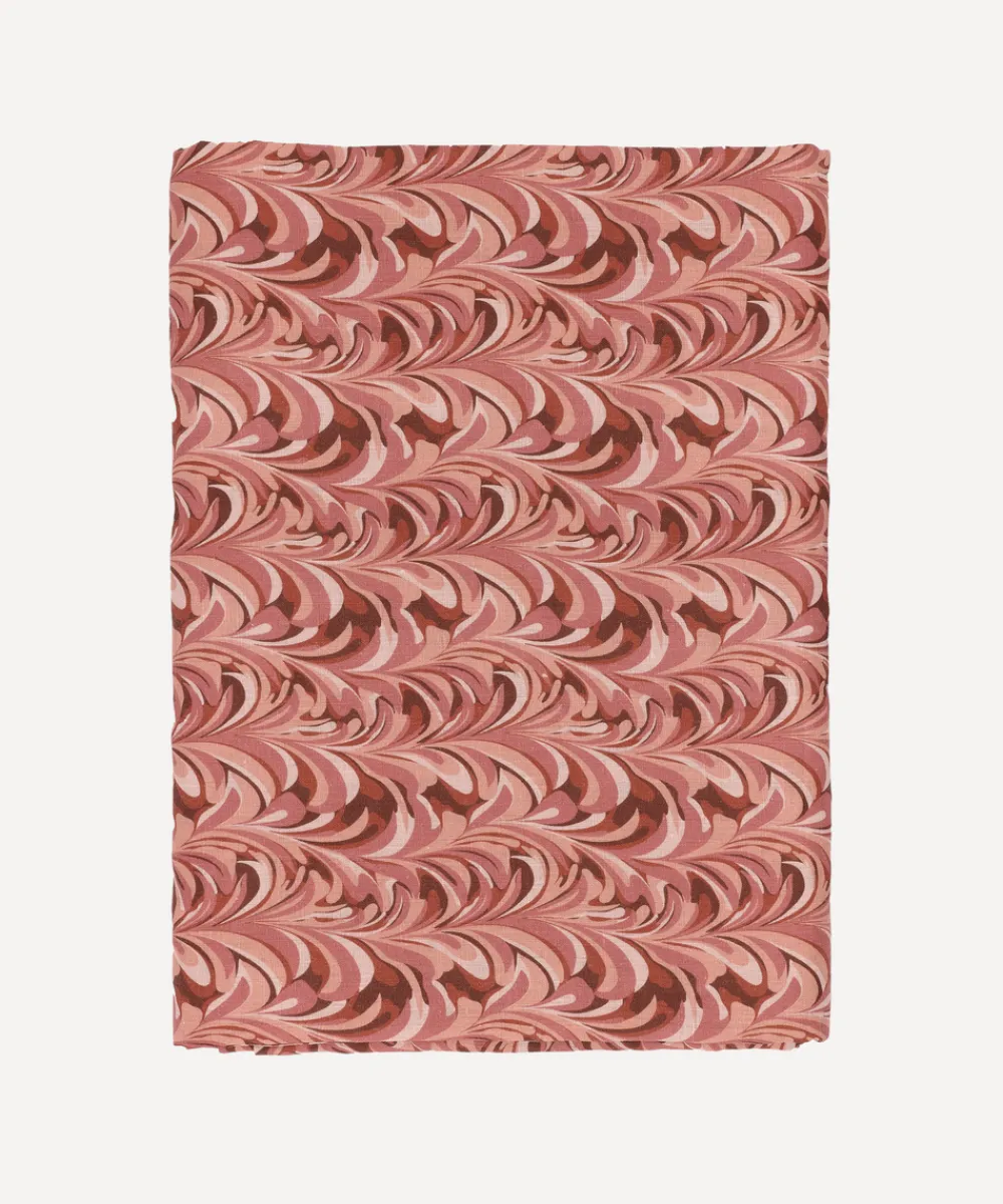 Rebecca Udall Place Settings & Linens|Marble Linen Tablecloth in Pink