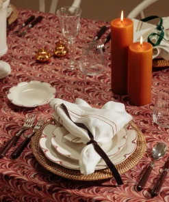Rebecca Udall Place Settings & Linens|Marble Linen Tablecloth in Pink