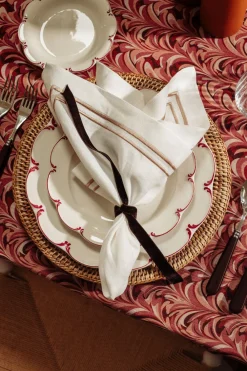 Rebecca Udall Place Settings & Linens|Marble Linen Tablecloth in Pink