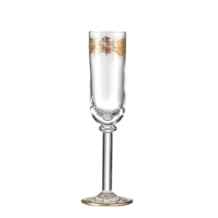 Ginori 1735 Glassware|Marchese Flute Goblets Gold Thread, Set of 2