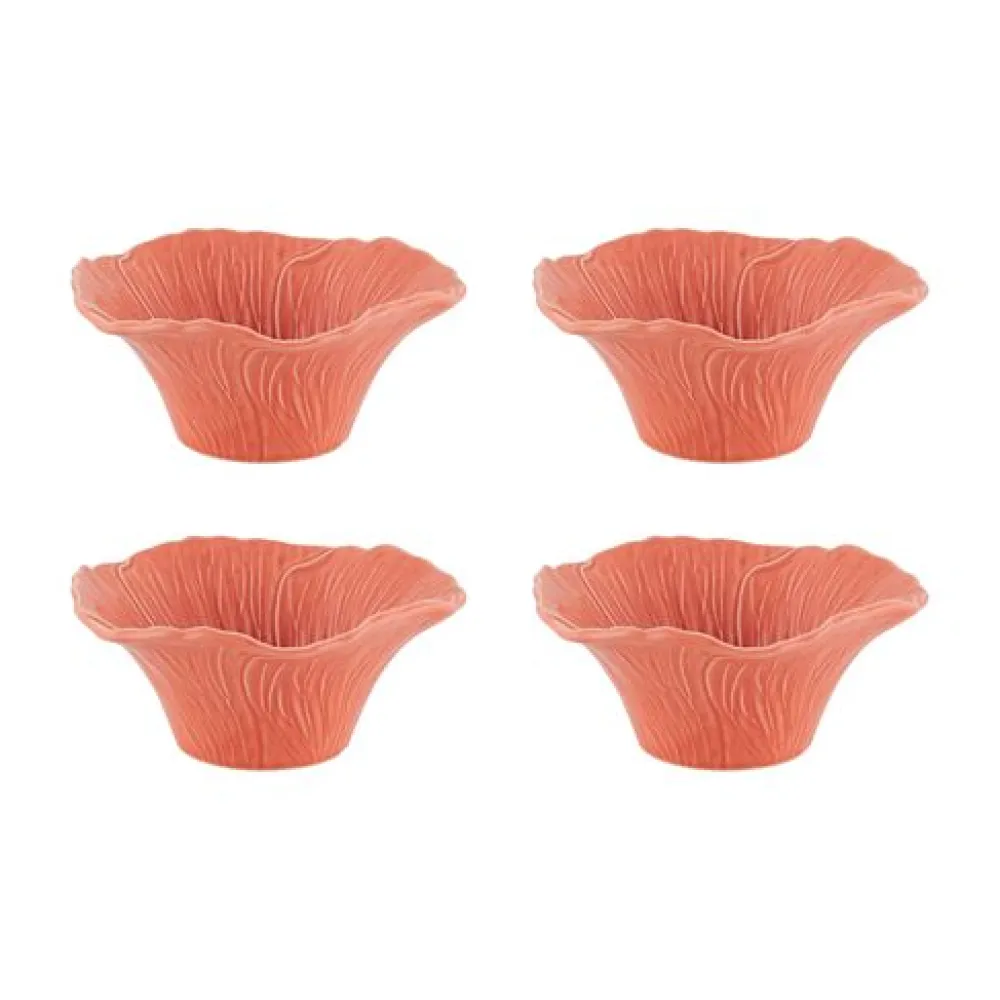 Bordallo Pinheiro Dinnerware|Maria Flor Bowl Hollyhock, Set of 4