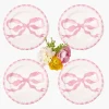 Mrs. Alice Dinnerware|Marilyn Pink Bow Starter Plates, Set of 4