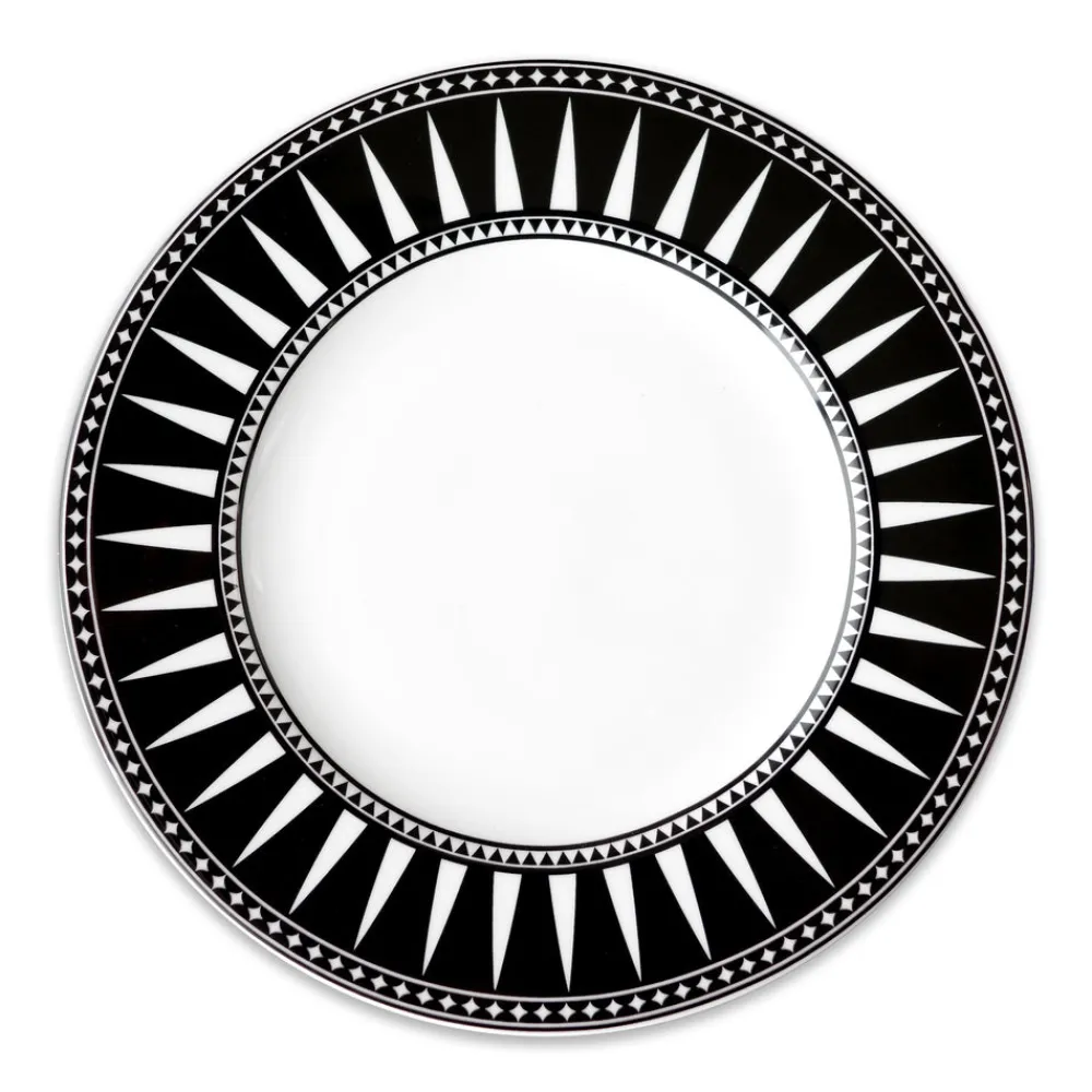 Caskata Dinnerware|Marrakech Rimmed Dinner Plate Black