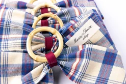 Maria Louise Cottage Place Settings & Linens|Marseille Indigo Plaid Napkin Rings in Blue, Set of 4
