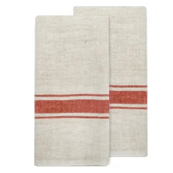 Caravan Place Settings & Linens|Marseille Tea Towels in Olive Green & Natural, Set of 2