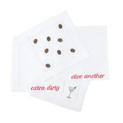No Reservations Place Settings & Linens|Martini Cocktail Napkins, Set of 4