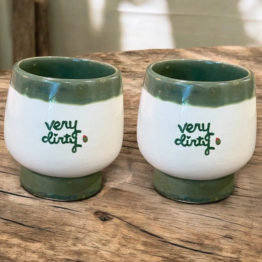 Caitlin Rounds Antiques Glassware|Martini “Very Dirty” Cups, Set of 2