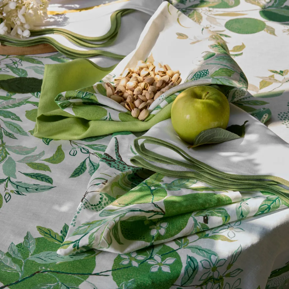 Matouk Place Settings & Linens|Schumacher Citrus Garden Napkin in Grass, Set of 4