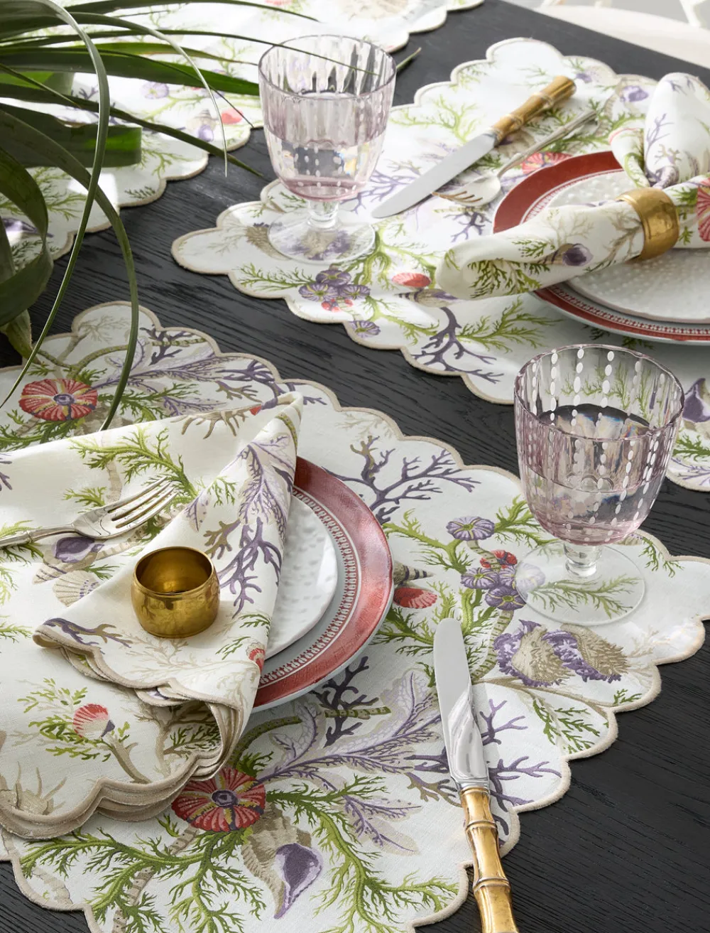 Matouk Place Settings & Linens|Schumacher Del Tesoro Tablecloth