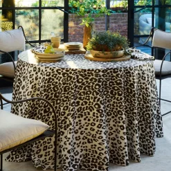 Matouk Place Settings & Linens|Schumacher Iconic Leopard Tablecloth