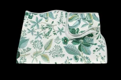 Matouk Place Settings & Linens|Schumacher Pomegranate Tablecloth in Emerald