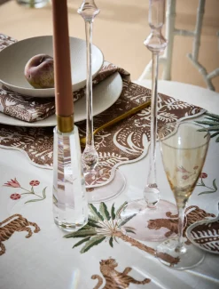 Matouk Place Settings & Linens|Schumacher Tiger Palm Tablecloth
