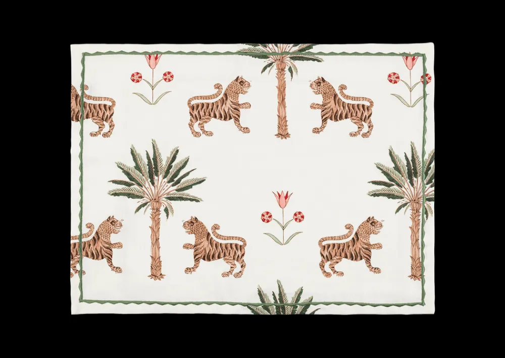 Matouk Place Settings & Linens|Schumacher Tiger Palm Placemat, Set of 4