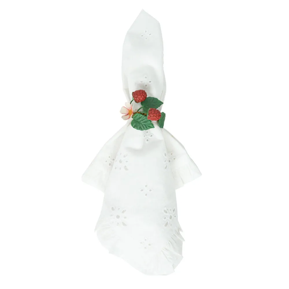 Juliska Place Settings & Linens|Meadow Walk Floral Napkin Ring Assorted, Set of 4 in Multi