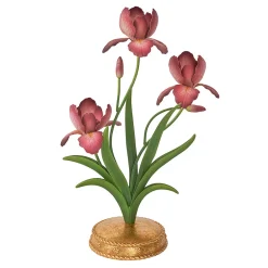 Juliska Candles|Meadow Walk Iris 14" Centerpiece Candelabra in Pink