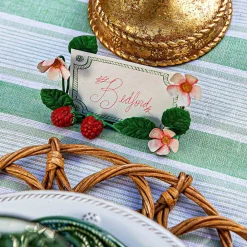 Juliska Place Settings & Linens|Meadow Walk Raspberries Place Card Holder, Set of 4 in Multi