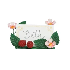 Juliska Place Settings & Linens|Meadow Walk Raspberries Place Card Holder, Set of 4 in Multi