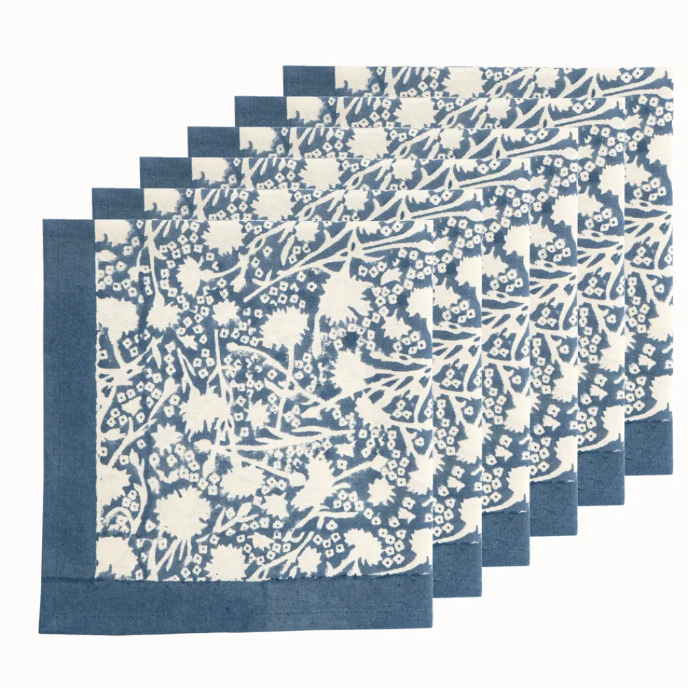 Couleur Nature Place Settings & Linens|Meadows Napkins Bleu, Set of 6
