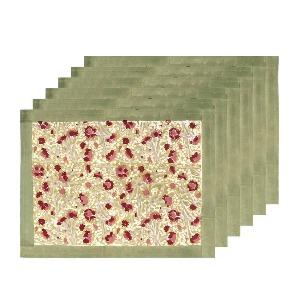 Couleur Nature Place Settings & Linens|Meadows Placemats Red & Green, Set of 6