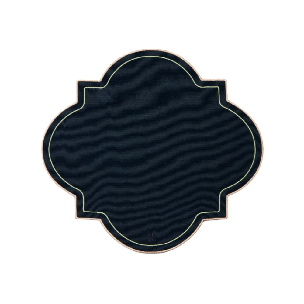 La DoubleJ Place Settings & Linens|Medallion Placemats in Solid Navy, Set of 2