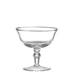 Ginori 1735 Glassware|Medici Champagne Goblets Platinum Thread, Set of 2