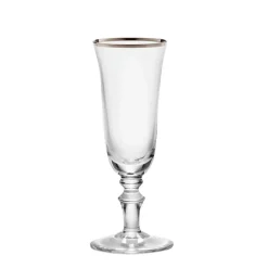 Ginori 1735 Glassware|Medici Flute Goblets Platinum Thread, Set of 2