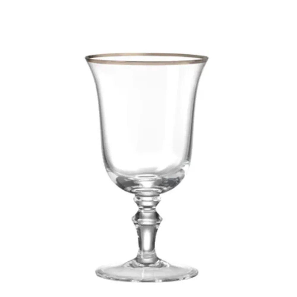 Ginori 1735 Glassware|Medici Water Goblets Platinum Thread, Set of 2