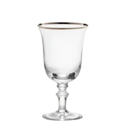 Ginori 1735 Glassware|Medici Wine Goblets Platinum Thread, Set of 2