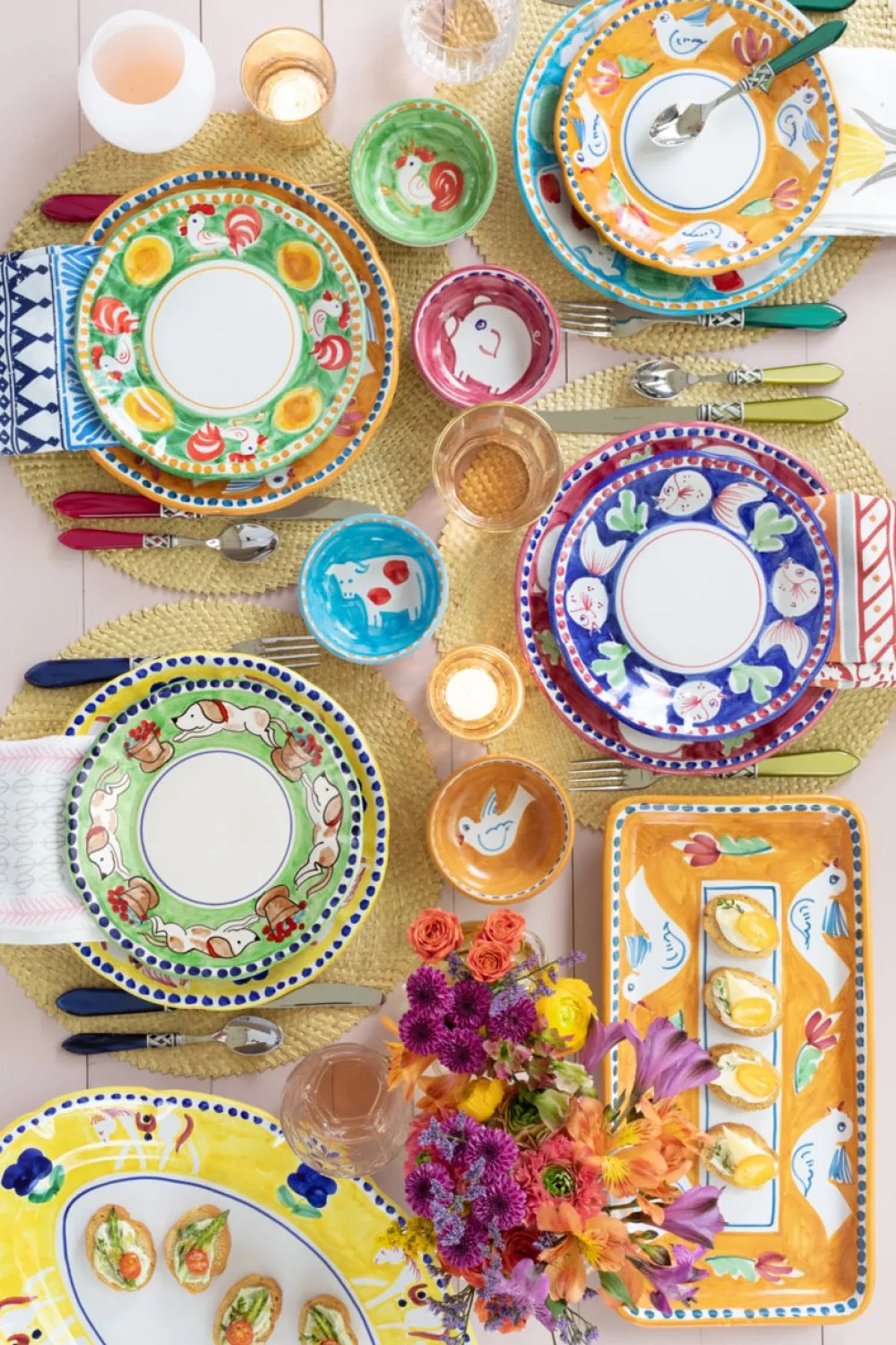 VIETRI Dinnerware|Melamine Campagna Assorted Sixteen-Piece Place Setting