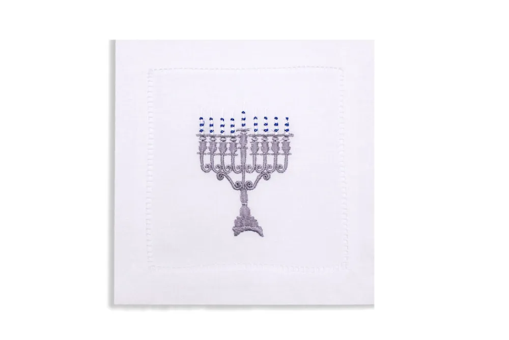 Chefanie Place Settings & Linens|Menorah Cocktail Napkins, Set of 4