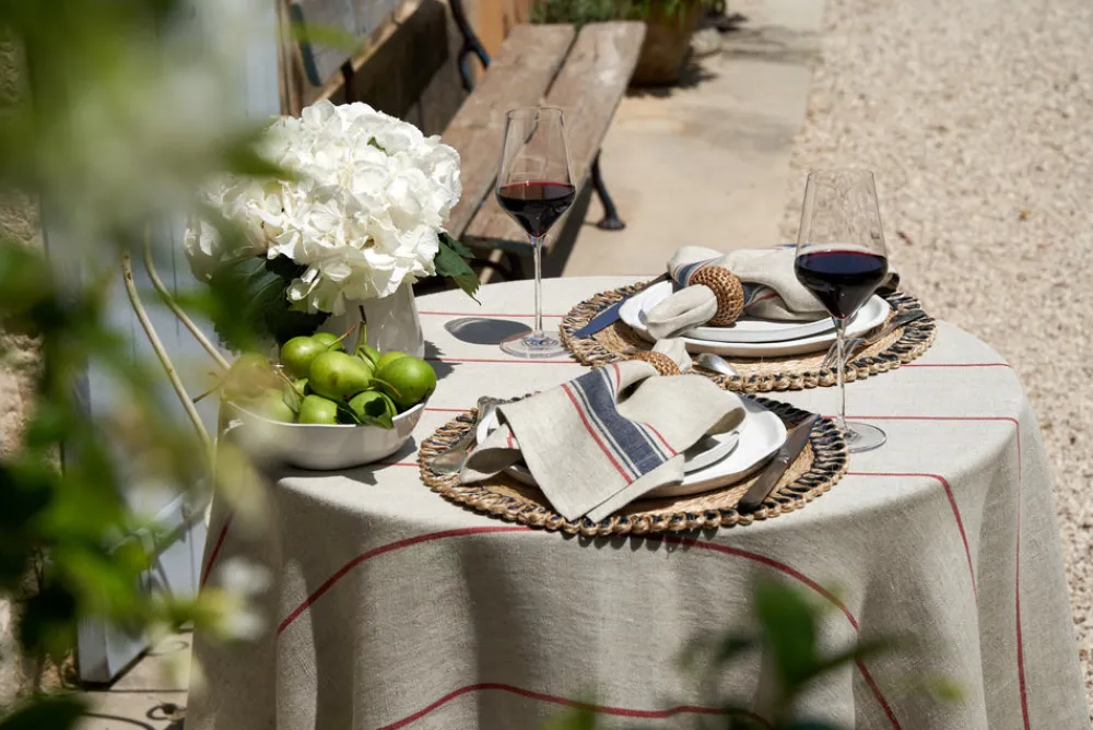 Caravan Place Settings & Linens|Menton Napkin in Natural & Denim, Set of 4