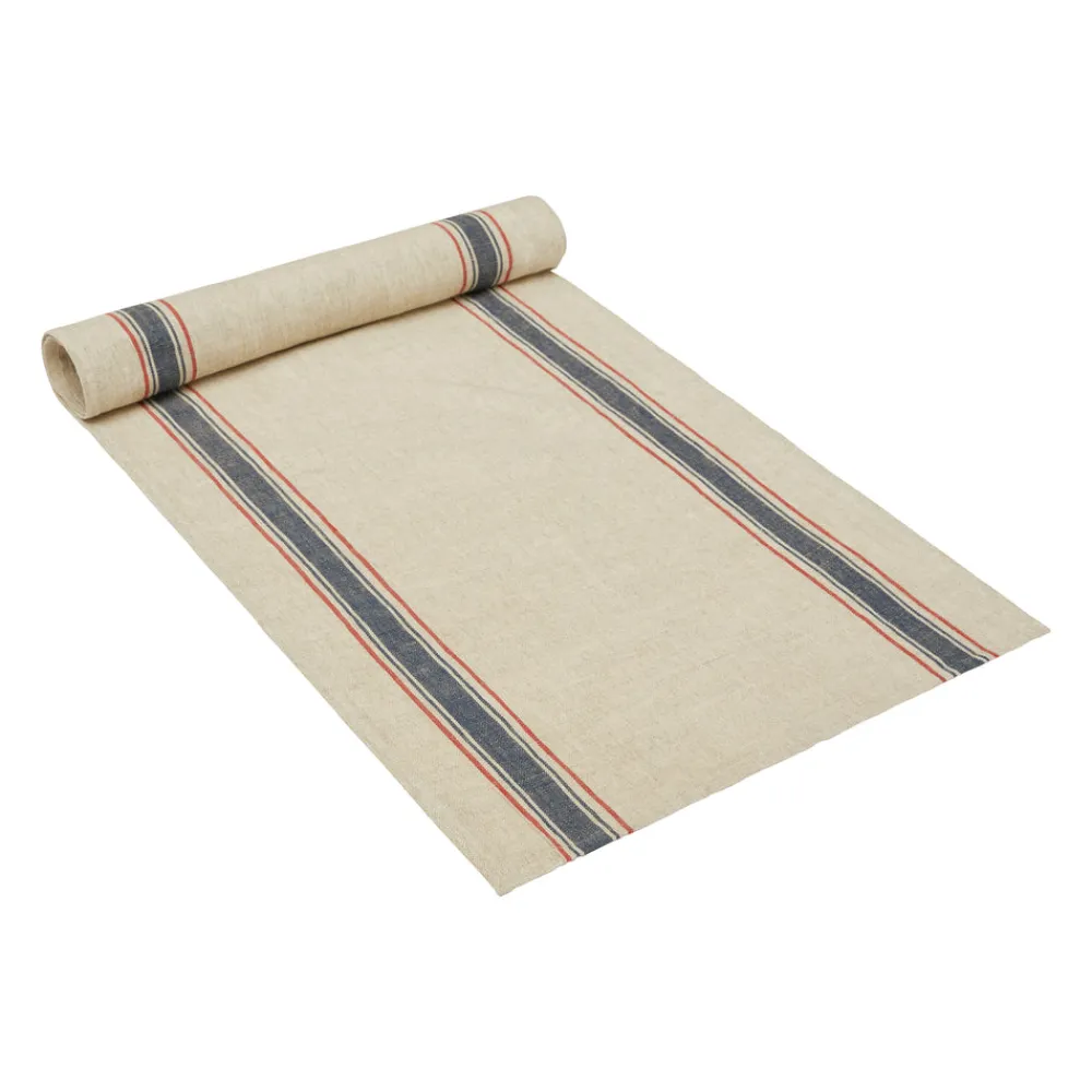 Caravan Place Settings & Linens|Menton 20x72 Runner in Natural & Denim