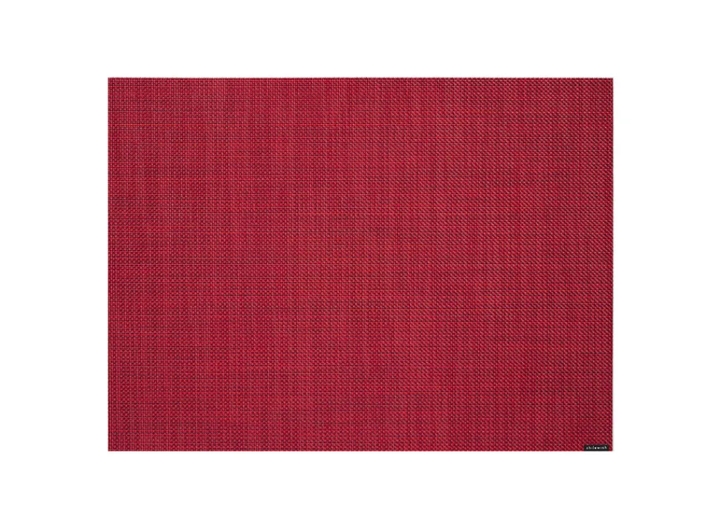 Chilewich Place Settings & Linens|Mini Basketweave Rectangluar Placemat in Scarlet