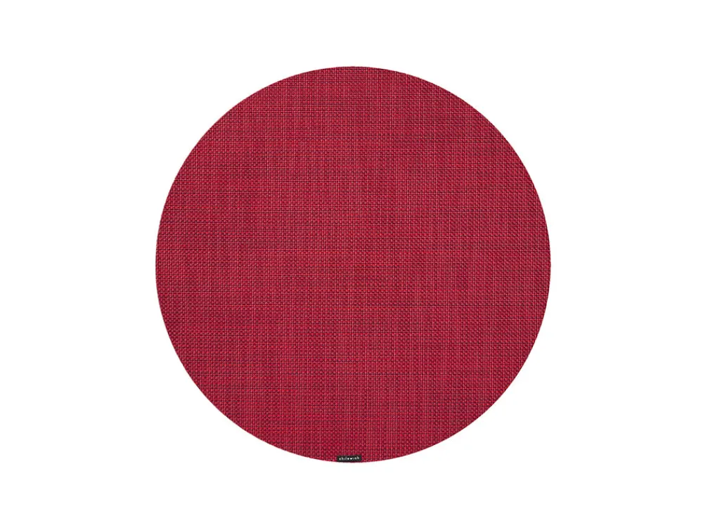 Chilewich Place Settings & Linens|Mini Basketweave Round Placemat in Scarlet