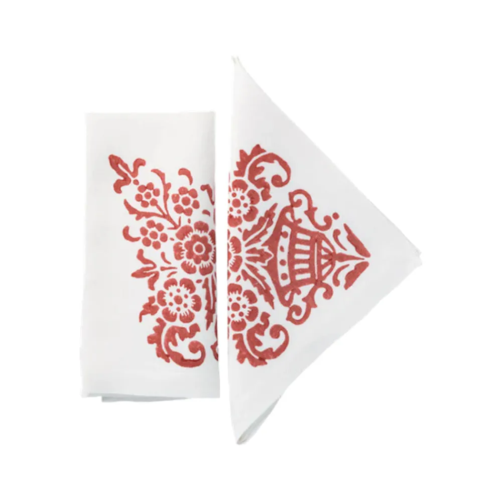 Cabana Place Settings & Linens|Mirandola Napkins in Red, Set of Four