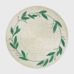 Joanna Buchanan Place Settings & Linens|Mistletoe Hand Beaded Placemat
