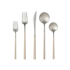 Costa Nova Flatware|Mito Collection Flatware in Brushed Cru Cable, Set of 5