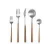 Costa Nova Flatware|Mito Collection Flatware in Brushed Wooden Cable, Set of 5