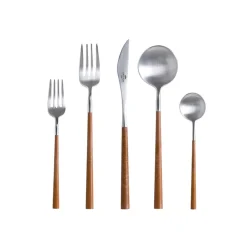 Costa Nova Flatware|Mito Collection Flatware in Brushed Wooden Cable, Set of 5