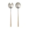 Costa Nova Flatware|Mito Collection Salad Serving Set in Brushed Cru Cable, Set of 2