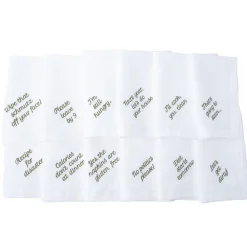 No Reservations Place Settings & Linens|Mixed Messages Dinner Napkins, Set of 12
