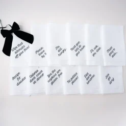 No Reservations Place Settings & Linens|Mixed Messages Dinner Napkins, Set of 12