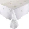 Kim Seybert Place Settings & Linens|Monarch Garden Tablecloth in White & Iridescent