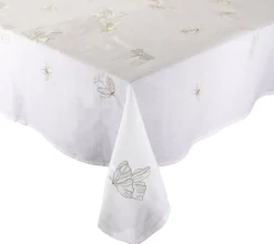 Kim Seybert Place Settings & Linens|Monarch Garden Tablecloth in White & Iridescent