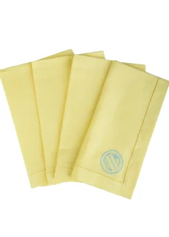 Over The Moon Place Settings & Linens|Monogram Dinner Napkin In Canary, Set of 4