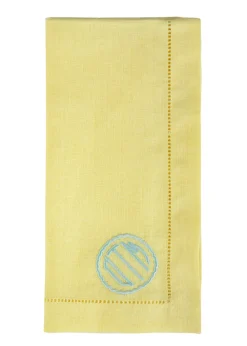 Over The Moon Place Settings & Linens|Monogram Dinner Napkin In Canary, Set of 4