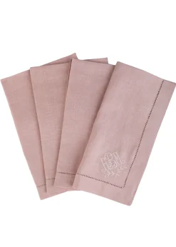 Over The Moon Place Settings & Linens|Monogram Dinner Napkin In Blush, Set of 4